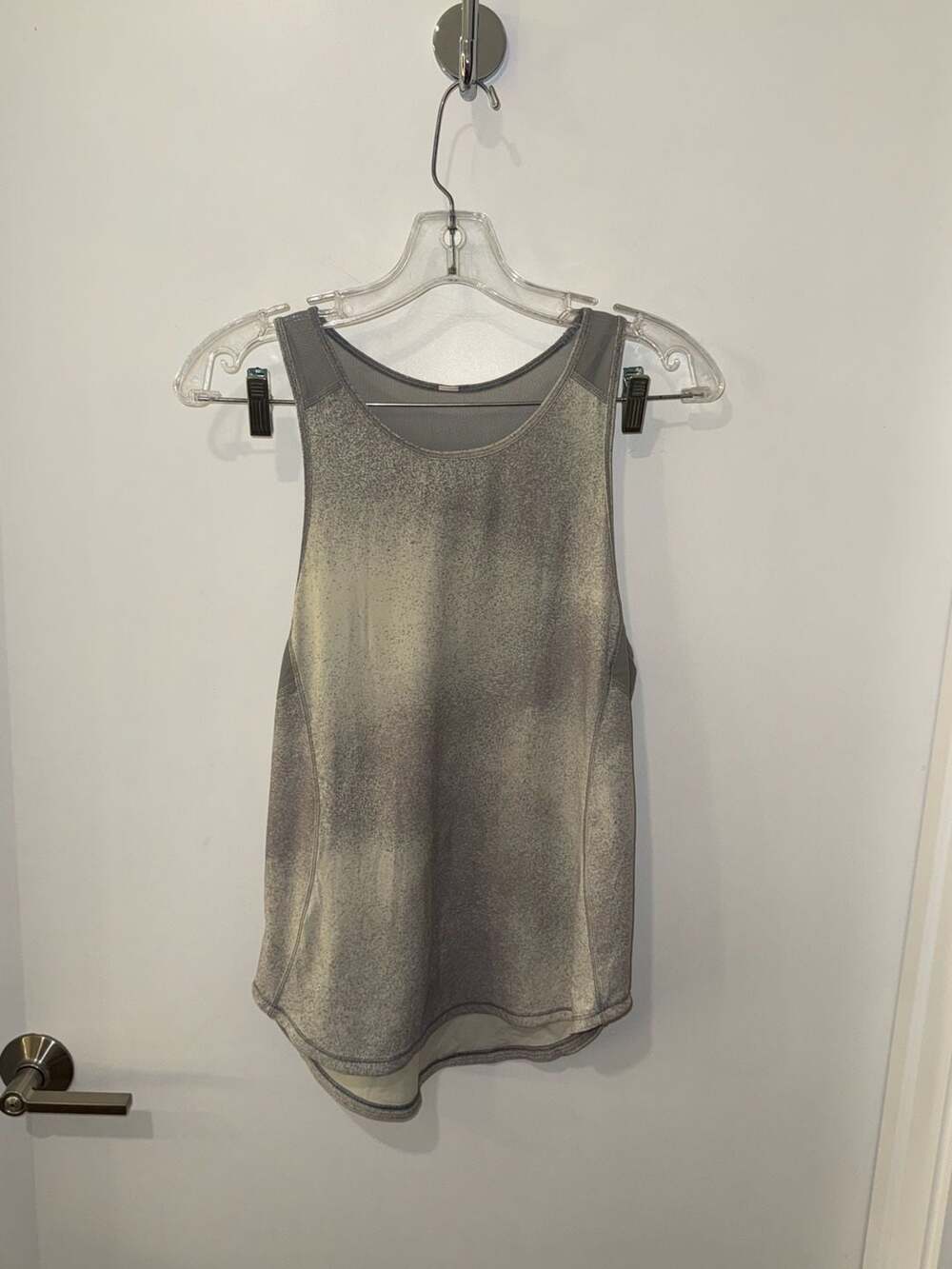 Lululemon Sculpt Tank Mesh Back Athletic Tank Top Grey Print